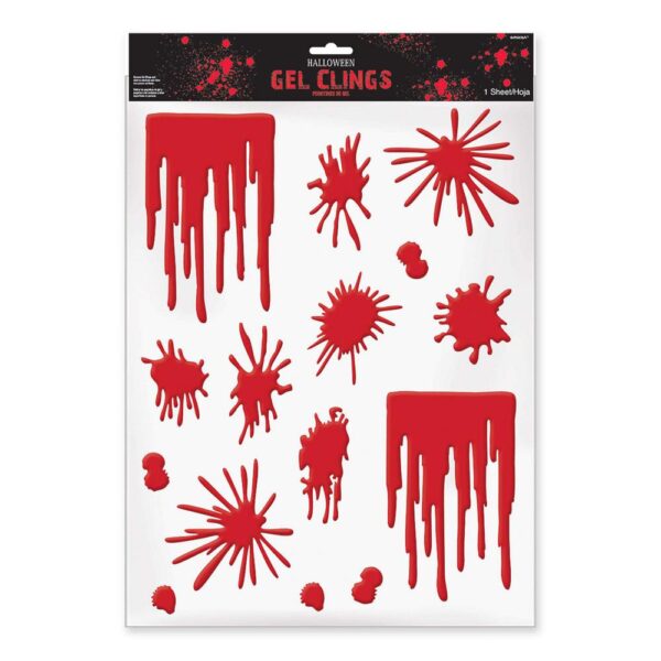 Amscan Halloween Blood Splats and Drips Gel Clings (3-Pack)