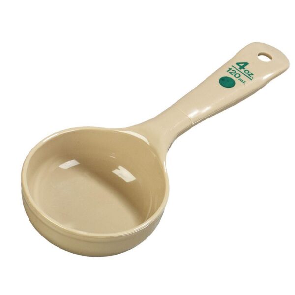 Carlisle 4 oz. Short Handle Polycarbonate Solid Portioning Spoon in Beige (Case of 12)