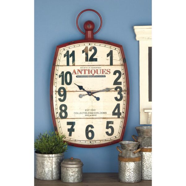LITTON LANE 33 in. x 19 in. Antique Reproduction Style Wall Clock