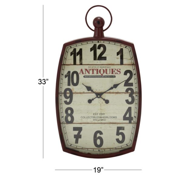 LITTON LANE 33 in. x 19 in. Antique Reproduction Style Wall Clock