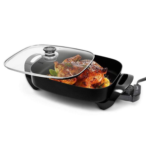 Boyel Living 16 in. x 12 in. x 3.15 in. 8 Qt black professional non-stick copper electric frying pan