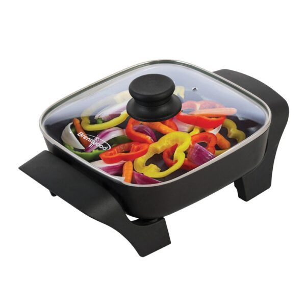 Brentwood Appliances 16 sq. in. Black Nonstick Electric Skillet with Glass Lid