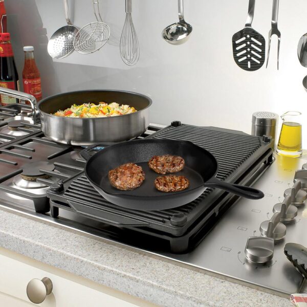 Classic Cuisine 12 in. Cast Iron Skillet in Black with Pour Spout