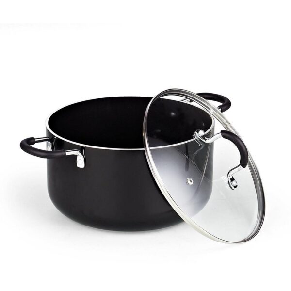 Cook N Home 8-Piece Aluminum Nonstick Cookware Set in Black