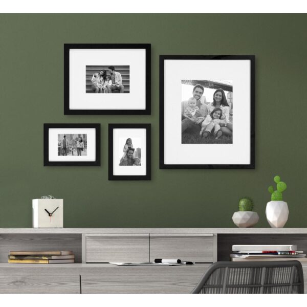 DesignOvation Gallery 13 in. x 16 in. matted to 8 in. x 10 in. Black Picture Frame