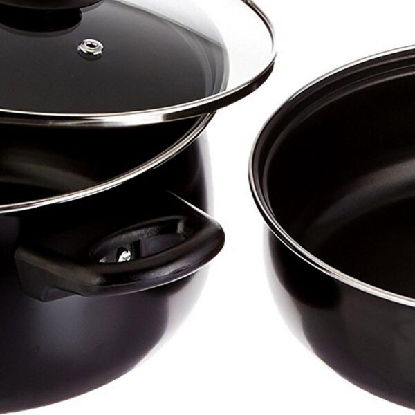 Gibson Home Chef Du Jour 7-Piece Carbon Steel Nonstick Cookware Set in Black