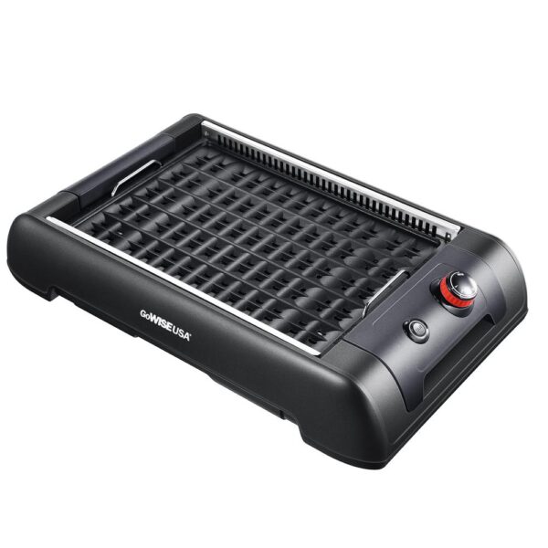 GoWISE USA 2-in-1 149 sq. in. Black Smokeless Indoor Grill with Interchangeable Plates
