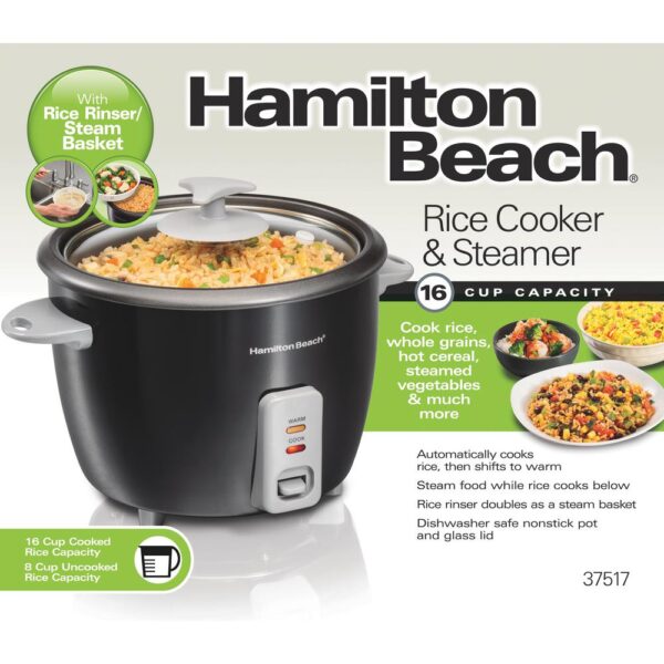 Hamilton Beach 16-Cup Black Rice Cooker