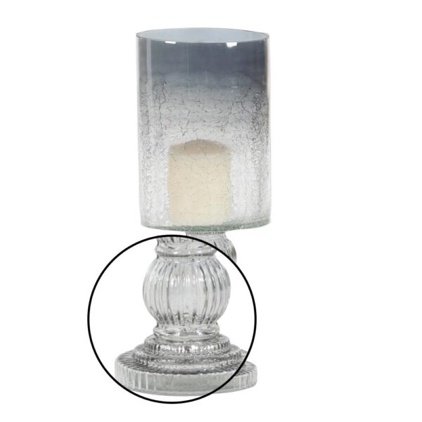 LITTON LANE 16 in. Smoked Black Cylindrical Glass Baluster Candle Holder