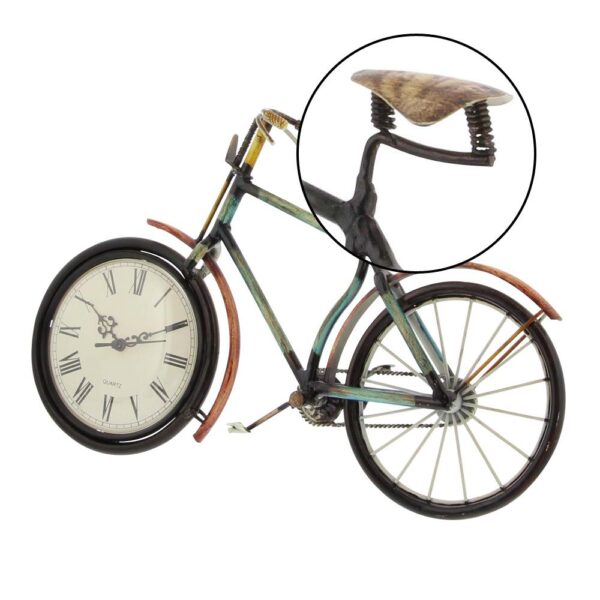 LITTON LANE 10 in. x 16 in. Iron Clock in Bicycle Frame