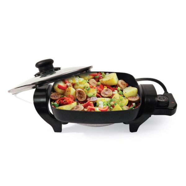 Nesco 8 in. Black Non-Stick Electric Skillet with Heat Resistant Handles
