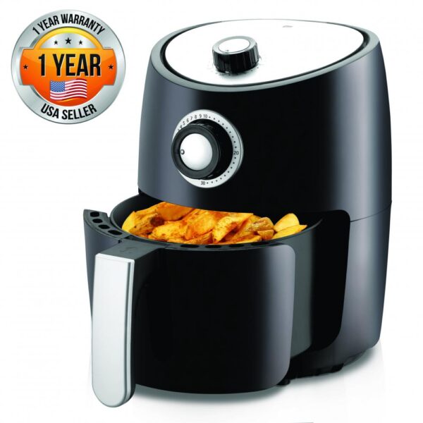 NutriChef Black Countertop Air Fryer Oven Cooker Healthy Kitchen Convection Air Fry Cooking