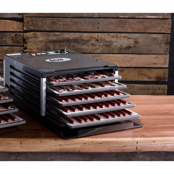 LEM 5-Tray Black Food Dehydrator with Built-In Timer