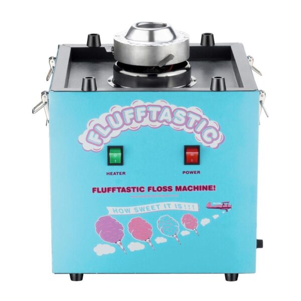 Great Northern Flufftastic Blue Countertop Cotton Candy Machine with Sugar Scoop