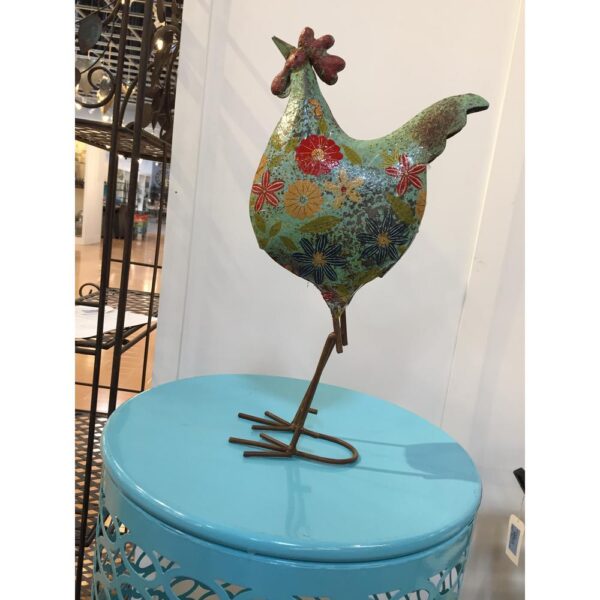 LITTON LANE 17 in. Colorful Rooster Decorative Figurine