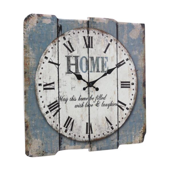 Stonebriar Collection Worn Blue Roman Numeral Wall Clock