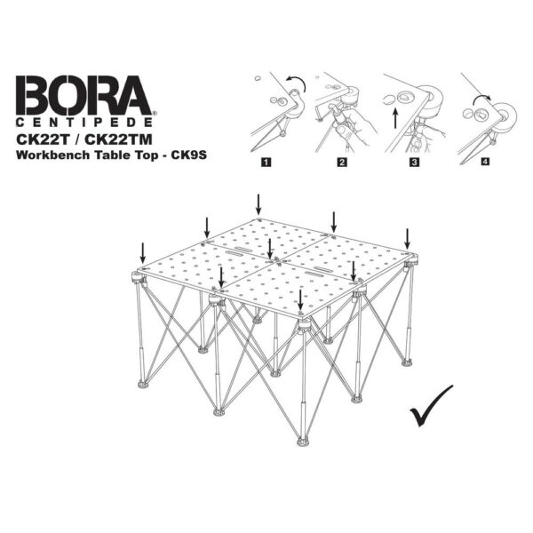 BORA Centipede 24 in. x 48 in. Workbench Top for Sawhorse with 3/4 in. Dog Holes