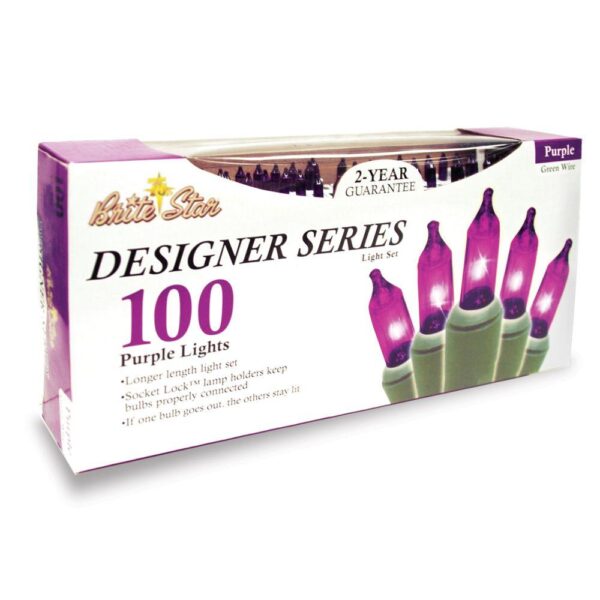 Brite Star 100-Light Designer Series Purple Mini Light Set (Set of 2)