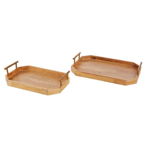 Home Decorators Collection Home Decorators Collection Natural Wood Decorative Octagonal Tray (Set of 2)