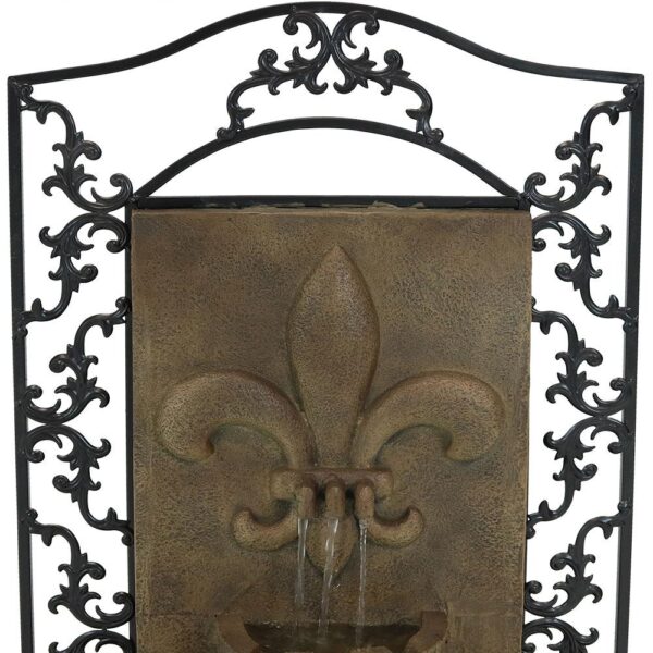Sunnydaze Decor French Lily Florentine Stone Electric Powered Outdoor Wall Fountain