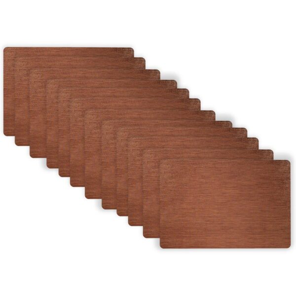 RITZ 19 in. x 13 in. Copper Metallic Stitched PVC Placemats (Set of 12)