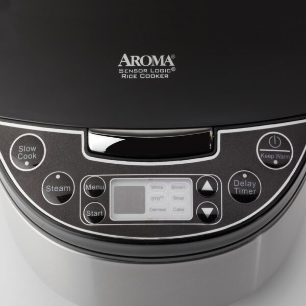 AROMA 12-Cup Brushed Stainless Steel Rice Cooker