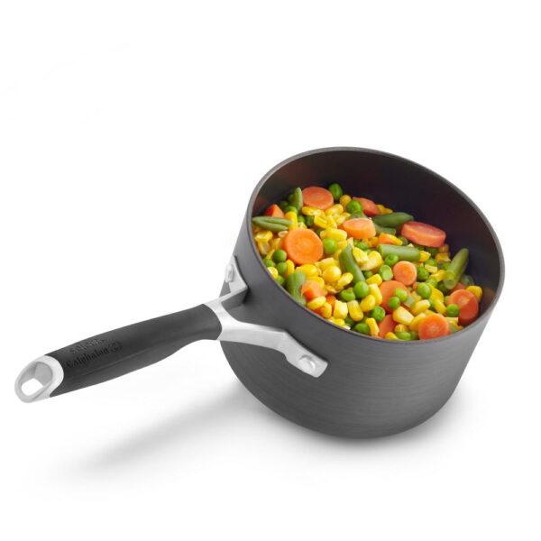 Calphalon Select 1.5 qt. Hard-Anodized Aluminum Nonstick Sauce Pan in Black with Glass Lid