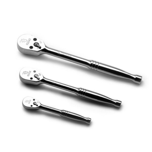 Capri Tools 1/4 in., 3/8 in., 1/2 in. Drive 72-Tooth Low Profile Ratchet Set (3-Piece)