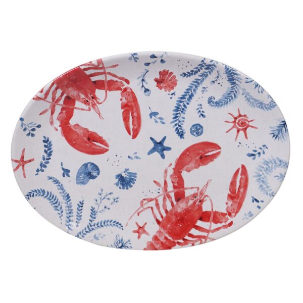 Certified International Nautical Life Multi-Colored 16 in. Earthenware Oval Lobster Platter