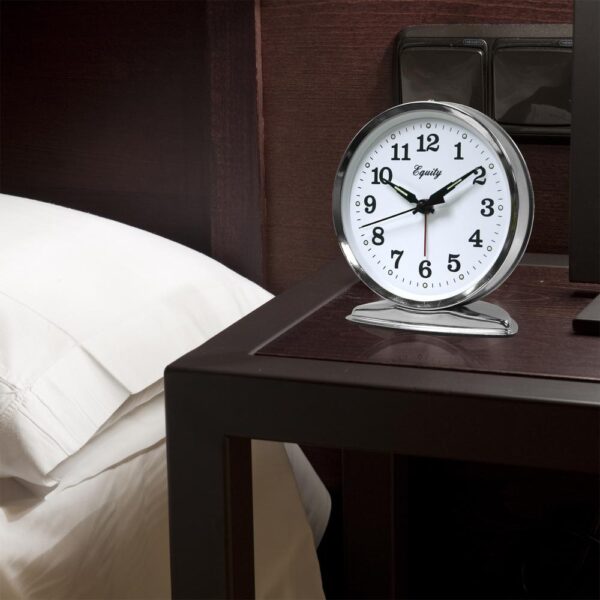 Equity by La Crosse 5.50 in. Round Wind-Up Loud Bell Chrome Alarm Clock