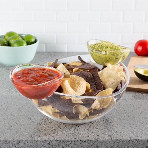 Classic Cuisine 3-Piece Chip and Dip Appetizer Serving Bowl Set