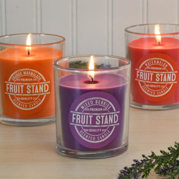 LUMABASE Fruit Stand Collection Scented Candles in 10 oz. Glass Jars (Set of 3)