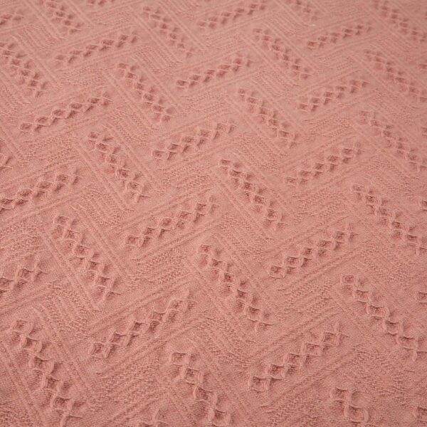 Glitzhome Coral Pink Grid Cotton Woven Throw