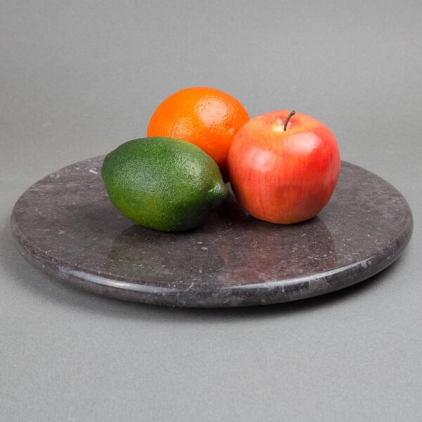 Creative Home Natural Charcoal Marble 12 in. Dia Round Trivet Cheese Serving Board for Kitchen Dining Table