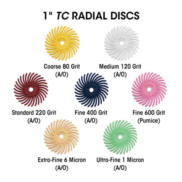 Dedeco Sunburst 7/8 in. Radial Discs - 1/16 in. Coarse 80-Grit Arbor Rotary Cleaning and Polishing Tool (48-Pack)