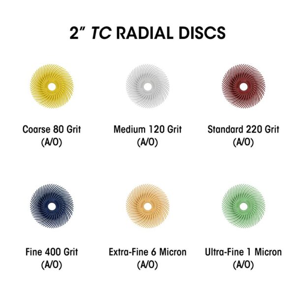 Dedeco Sunburst 7/8 in. Radial Discs - 1/16 in. Fine 600-Grit (Pumice) Arbor Rotary Cleaning and Polishing Tool (12-Pack)