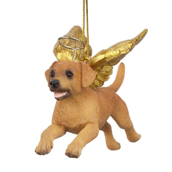 Design Toscano 3 in. Honor the Pooch Golden Retriever Holiday Dog Angel Ornament