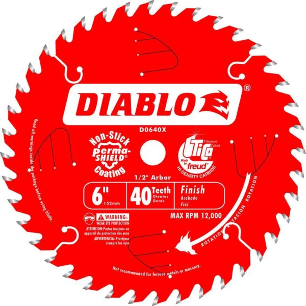 DIABLO 6 in. x 40-Tooth Finish Saw Blade for Saw Boss
