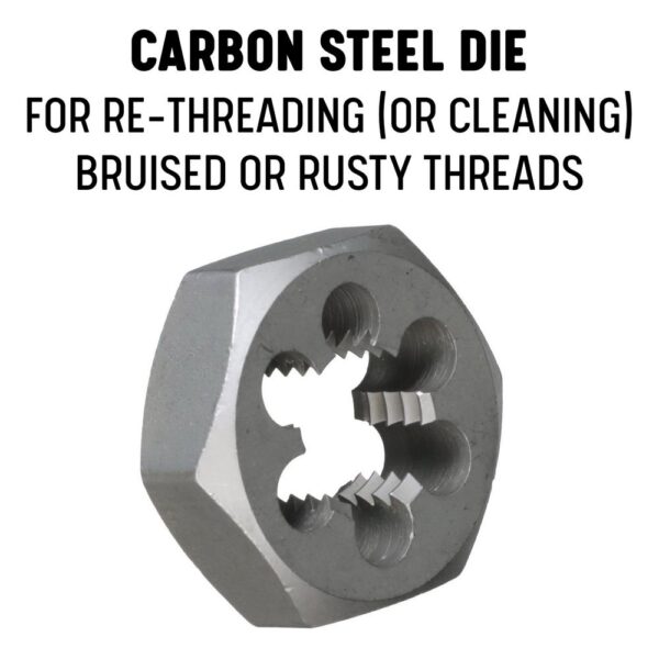 Drill America 1-1/2 in. - 12 in. Carbon Steel Hex Rethreading Die