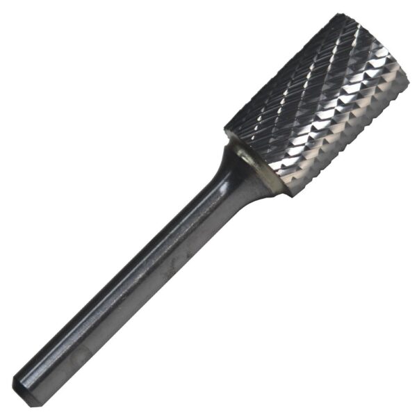 Drill America 3/8 in. x 3/4 in. Cylindrical Radius End Solid Carbide Burr Rotary File Bit with 1/4 in. Shank