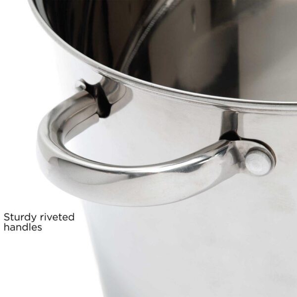 Ecolution Pure Intentions 12 qt. Stainless Steel Stock Pot in Polished Stainless Steel with Glass Lid