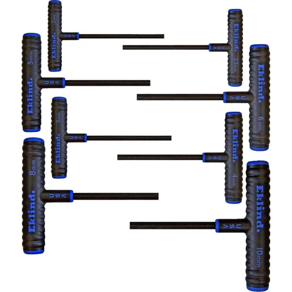 Eklind 6 in. Series Power-T T-Handle Hex Key Set with Pouch Size 2 mm to  10 mm (8-Piece)