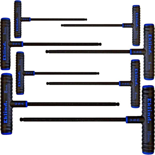 Eklind 9 in. Series Power-T T-Handle Ball-Hex Key Set with Pouch Size 2 mm to 10 mm (8-Piece)