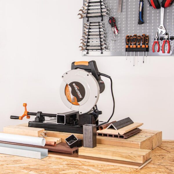 Evolution Power Tools 10 Amp 7-1/4 in. Chop Saw with Multi-Material 20-T Blade