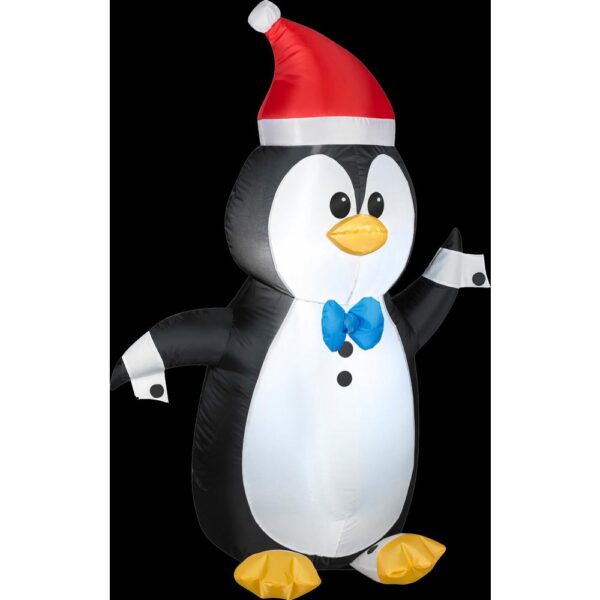 Gemmy 4 ft. Tall Christmas Inflatable Airblown Tuxedo Penguin with Santa Hat Christmas