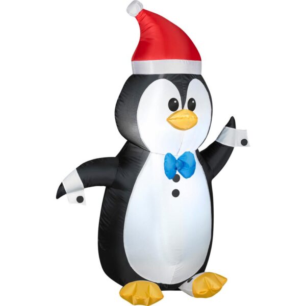 Gemmy 4 ft. Tall Christmas Inflatable Airblown Tuxedo Penguin with Santa Hat Christmas