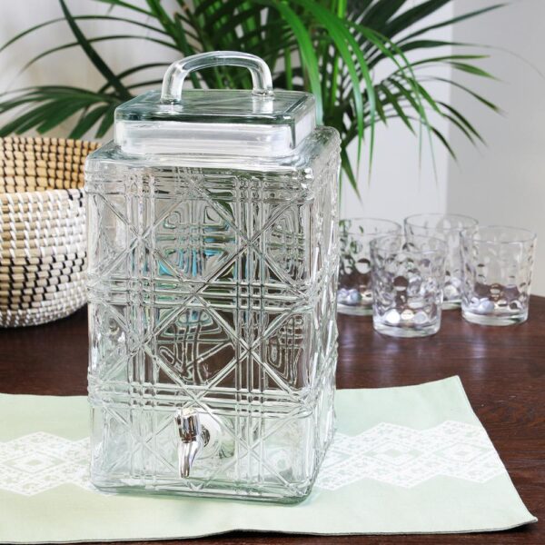 Gibson Home Jewelite 320 oz. Clear Glass Drink Dispenser with Silver Spigot