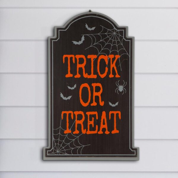 Glitzhome 29 in. H Halloween Wooden Tombstone Yard Stake or Standing Decor or Hanging Decor (KD, 3 Function)