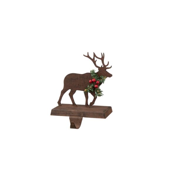 Glitzhome Wooden/Metal Reindeer Stocking Holder (2-Pack)