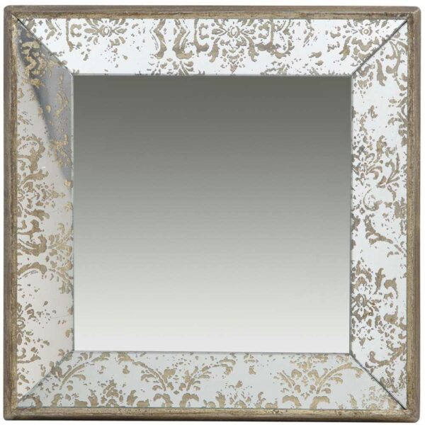 A & B Home 24 in. x 24 in. Decorative Mirror Tray in Rustic Brown